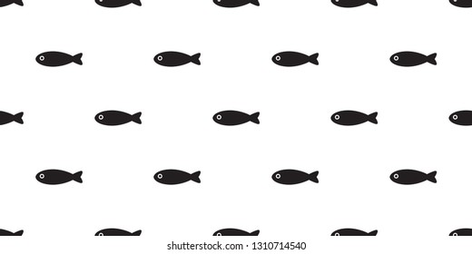 fish Seamless pattern vector salmon isolated shark whale dolphin ocean sea cartoon repeat wallpaper tile background doodle illustration