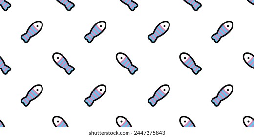 fish Seamless pattern vector tuna pink blue shark salmon dolphin doodle cartoon ocean sea gift wrapping paper tile background repeat wallpaper illustration scarf isolated pet animal design