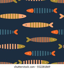 Fish seamless vector pattern
