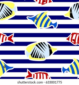 Fish seamless vector pattern