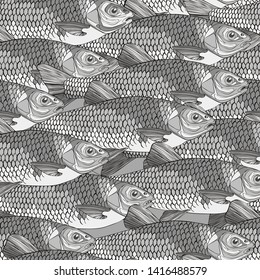 Fish. Seamless vector pattern (background).