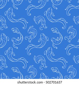 Fish. Seamless vector pattern (background).