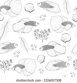 fish seamless vector pattern. Good for textile, print