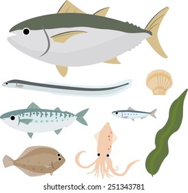 fish and seaweed