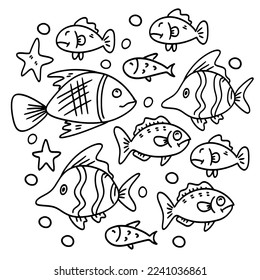 fish set bundle vector design 