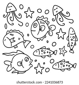 fish set bundle vector design 