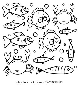 fish set bundle vector design 