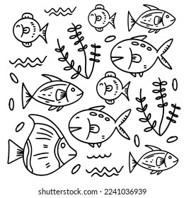 fish set bundle vector design 
