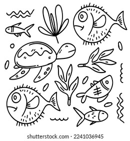 fish set bundle vector design 