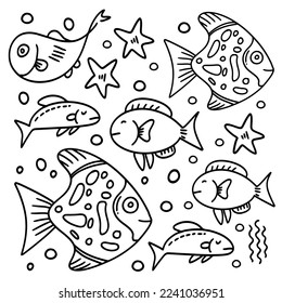fish set bundle vector design 