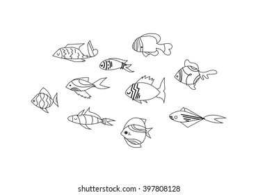 Fish set outline