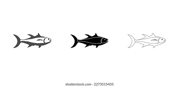 fish set vector type icon