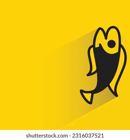 peces con sombra sobre fondo amarillo