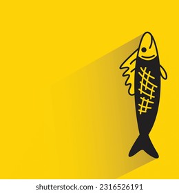 peces con sombra sobre fondo amarillo