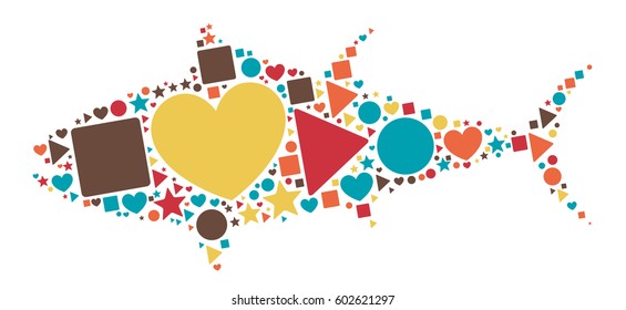 fish shape design vector illustration 