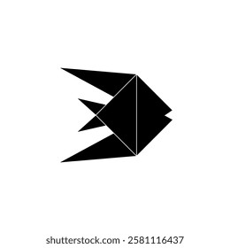 Fish Shape Inspired by Origami Form, can use for Logo, Pictogram, Aquatic Animal Figure, Website, Apps, or Graphic Design Element. Vector Illustration