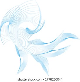 Fish shape from lines created with golden section