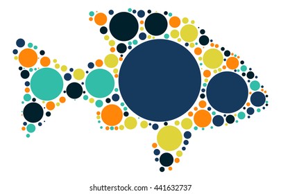 fish shape vector design by color point