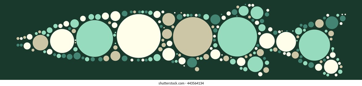fish shape vector design by color point