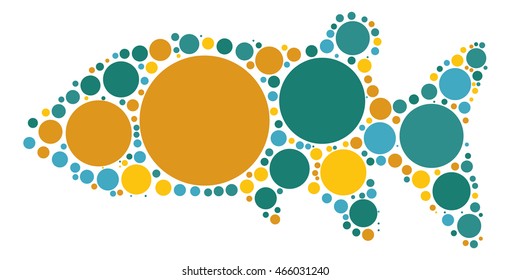 fish shape vector design by color point