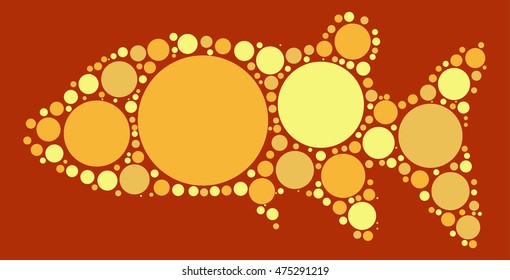 fish shape vector design by color point