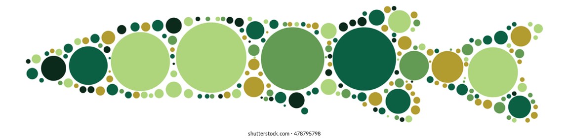 fish shape vector design by color point