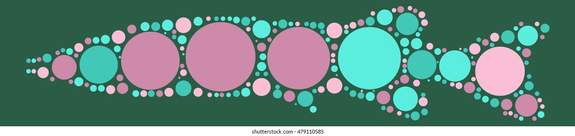 fish shape vector design by color point