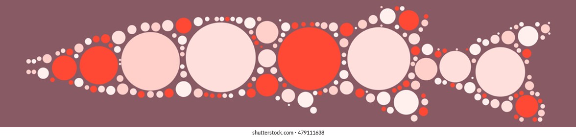 fish shape vector design by color point