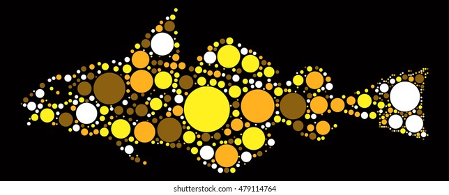 fish shape vector design by color point