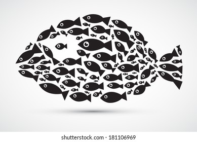 Fish Shaped Abstract Fish Illustration
