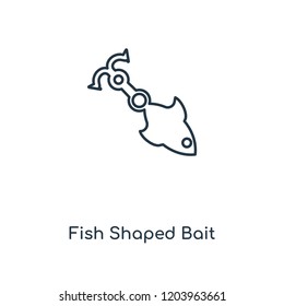 Fish Shaped Bait concept line icon. Linear Fish Shaped Bait concept outline symbol design. This simple element illustration can be used for web and mobile UI/UX.