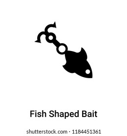 Fish Shaped Bait icon vector isolated on white background, logo concept of Fish Shaped Bait sign on transparent background, filled black symbol