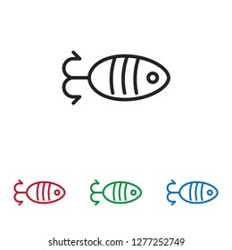 Fish shaped bait vector icon