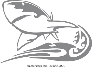 fish shark ilustration vector design