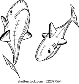 fish shark on a white background, vector