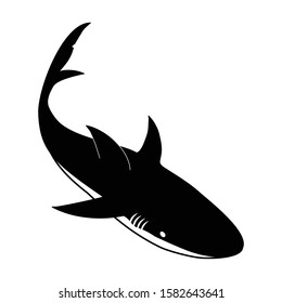 Fish shark vector icon.Black vector icon isolated on white background fish shark .