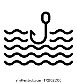 Fish sharp bait icon. Outline fish sharp bait vector icon for web design isolated on white background