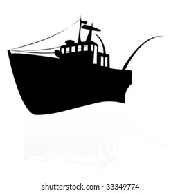 Fish ship on a white background