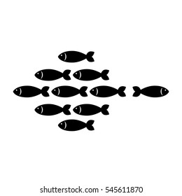 fish shoal icon over white background. vector illustration