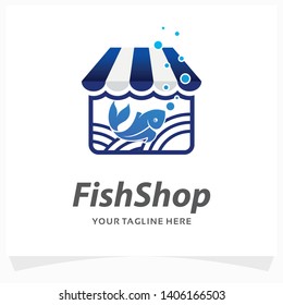 Fish Shop Logo Design Template