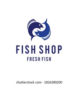 Fish Shop Logo design Vector
