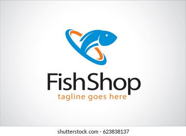 Fish Shop Logo Template Design