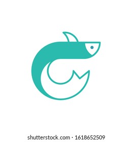 Fish shop logo template vector icon design