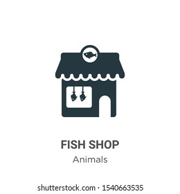Fish shop vector icon on white background. Flat vector fish shop icon symbol sign from modern animals collection for mobile concept and web apps design.