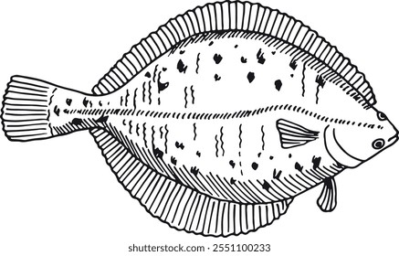 A fish is shown in black and white