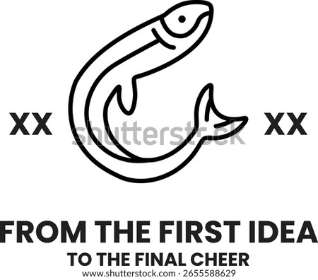 A fish is shown with the letters XX on it. The fish is swimming in the water. The image is black and white