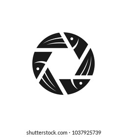 fish. shutter. photography vector logo.