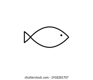 Fish sign. Christianity Ichthys Fish symbol. Fish line, outline logo. Ichthus icon.