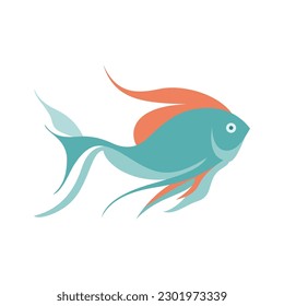 Fish sign. Color fish icon on white background. Abstract fish icon. Vector illustration