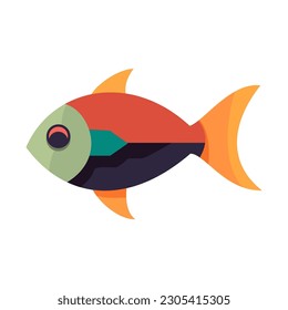 Fish sign. Color fish icon on white background. Abstract fish icon. Vector illustration